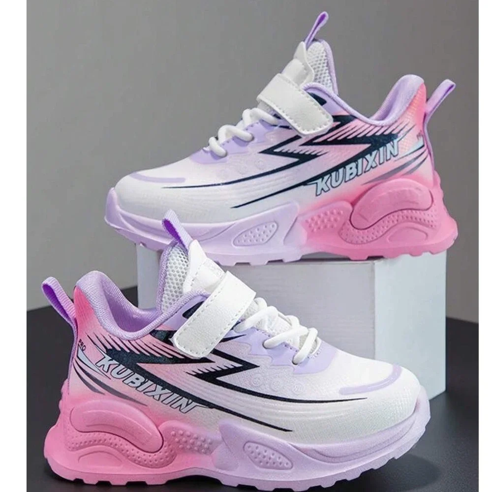 NIB Kids Girls KUBIXIN Sneakers Light Purple Pink Athletic Hook Loop Shoes Sz 1